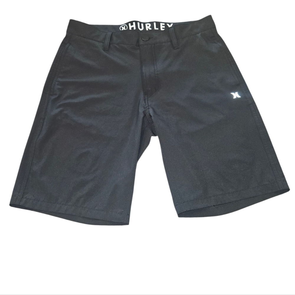 Hurley Black Flat Front Shorts Casual Style Size 32 Really Good Condition